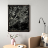 Leinwandbild Weltkarte mit Metallrahmen 60x80cm Satellite Map Aktion