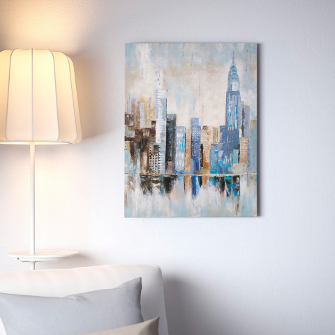 Handgemaltes Stadtlandschaftsbild auf Leinwand 90x120cm Shades of Chrysler Aktion