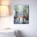 Handgemaltes Gemälde Stadtlandschaft auf Leinwand 90x120cm Dans la rue Aktion