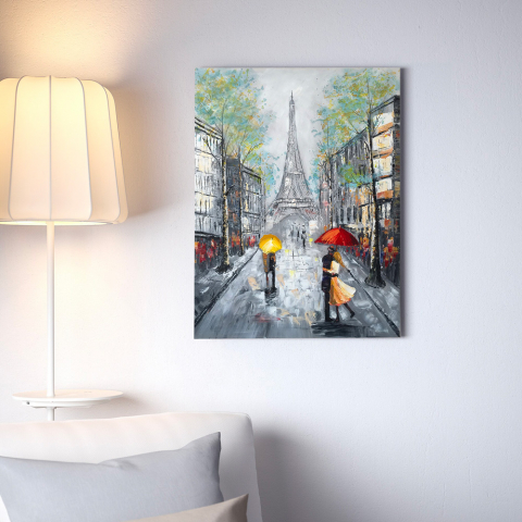 Handgemaltes Gemälde Stadtlandschaft auf Leinwand 90x120cm Dans la rue Aktion