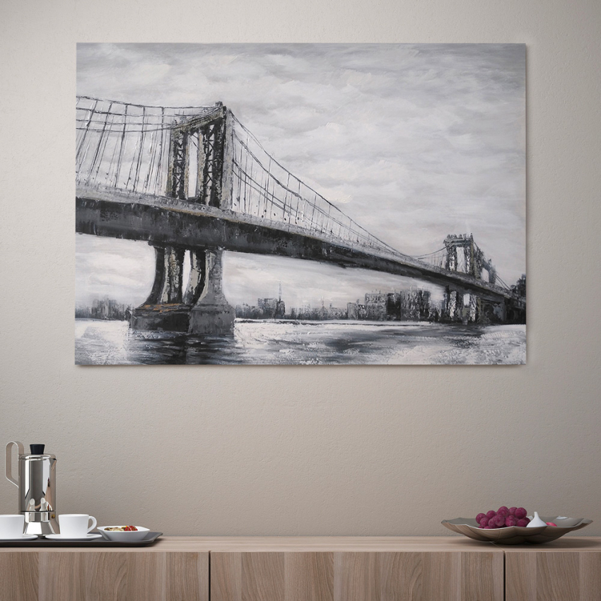 Handgemaltes urbanes Landschaftsbild auf Leinwand 120x90cm Bridge Aktion Handgemaltes urbanes Landschaftsbild auf Leinwand 120x90cm Bridge Aktion