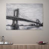 Handgemaltes urbanes Landschaftsbild auf Leinwand 120x90cm Bridge Aktion