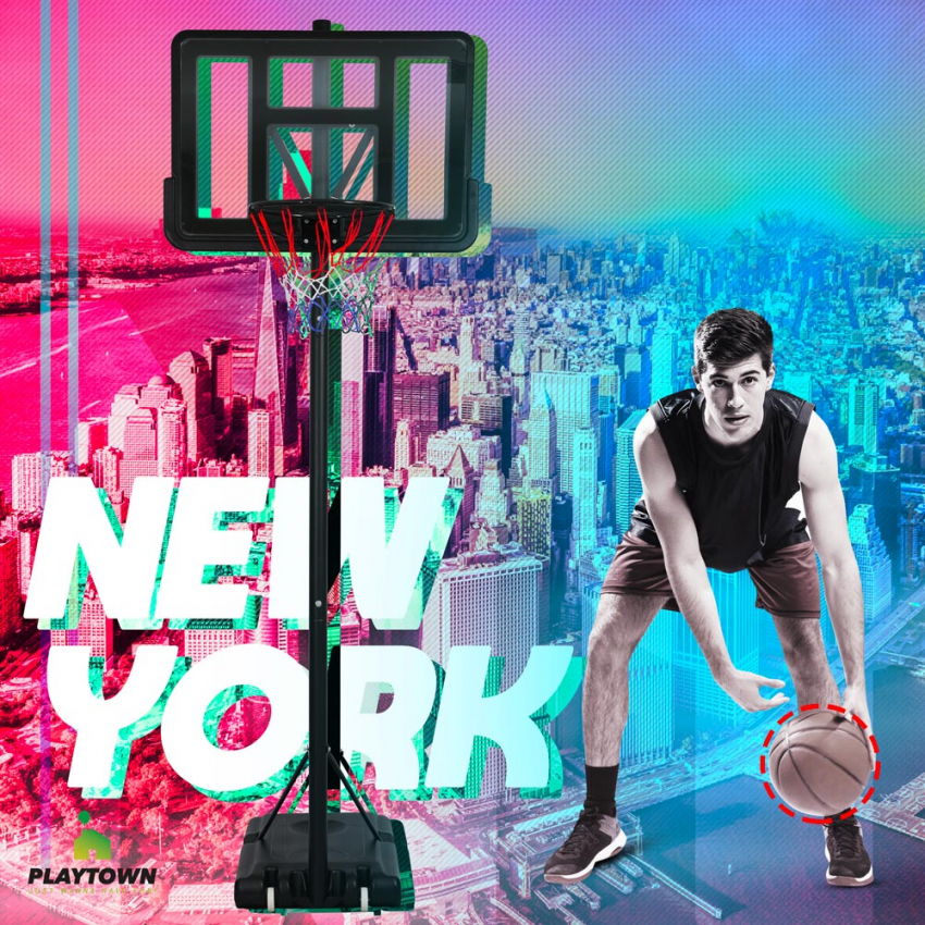 Basketballkorb professionell tragbar verstellbar 250 - 305 cm NY