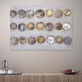 Abstraktes handgemaltes Gemälde auf Leinwand 120x90cm Gold & Silber Aktion