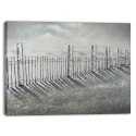 Landschaft Natur handbemaltes Leinwandbild 120x90cm Fence