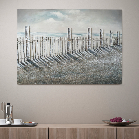 Handgemaltes Landschaftsbild auf Leinwand 120x90cm Fence Aktion