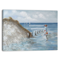 Handgemaltes Landschaftsbild auf Leinwand 120x90 cm By The Seashore Verkauf