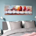 Handgemaltes Landschaftsbild auf Leinwand 140x45cm Four Seasons Aktion