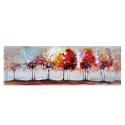 Handgemaltes Landschaftsbild auf Leinwand 140x45cm Four Seasons Verkauf