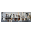 Handgemaltes Leinwandbild Stadtlandschaft 140x45cm Brooklyn Bridge Verkauf