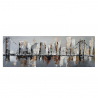 Handgemaltes Leinwandbild Stadtlandschaft 140x45cm Brooklyn Bridge Verkauf