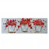 Handgemaltes Vintage-Gemälde auf Leinwand mit Blumenmotiv 140x45 cm Three Vases Verkauf