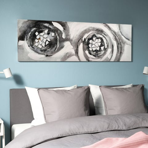 Handgemaltes abstraktes Gemälde auf Leinwand 140x45cm Nests Aktion