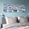 Handgemaltes Blumenbild auf Leinwand Natur 140x45 cm Ninfee Aktion