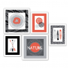 Set aus 5 exotischen Bildern mit Rahmen – Aboriginal Collage Drucke Verkauf