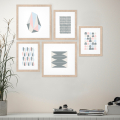 Set aus 5 orientalischen Wandbildern, gerahmtes Druck-Collage Frame Origami Aktion