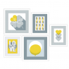 5er-Set moderne Wandbilder Collage-Drucke gerahmt Frame Leaf Shapes Verkauf