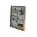 3D-Effekt-Bild auf Holzplatte mit Metalleinsätzen Bus Angebot