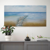 Handgemaltes Landschaftsbild auf Leinwand 110x50cm Strand Aktion