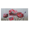 Handgemalte florale Malerei auf Leinwand 110x50cm Mohnblumen Verkauf