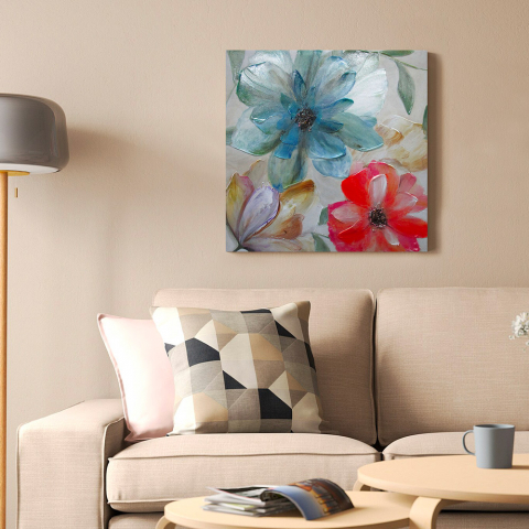 Handgemaltes Blumenbild auf Leinwand 40x40cm Spring Break Aktion