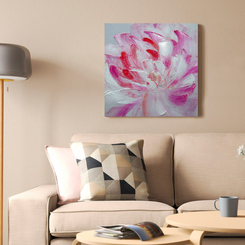 Handgemaltes Blumenbild auf Leinwand 40x40cm Peony 2 Aktion