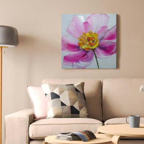 Handgemaltes Blumenbild auf Leinwand 40x40 cm Peony 1 Aktion