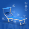 4er Set Sonnenliegen Luxus Italienischen Strandliegen mit Dach Italia 
