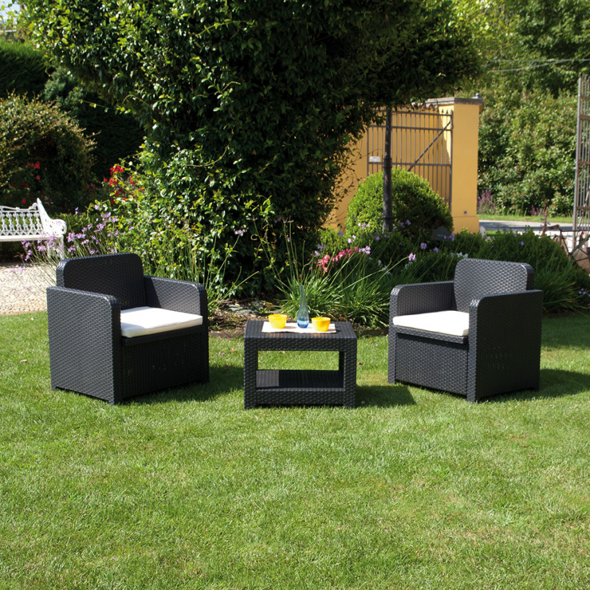 Gartenlounge Sessel Grand Soleil Giglio Bar Rattan 2-Sitzer