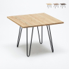Tisch aus Stahl und Holz im Industrie Stil 80x80 für Bar und Haus Hammer Modell