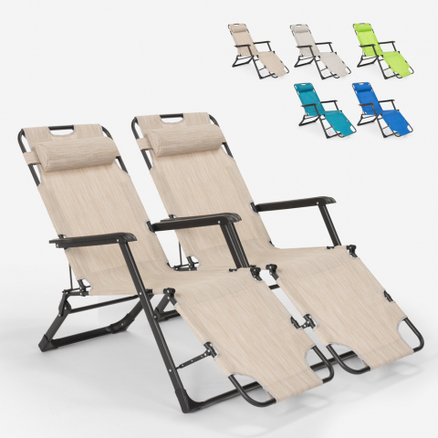 2 klappbare Liegestühle mit mehreren Positionen Zero Gravity Emily Lux
