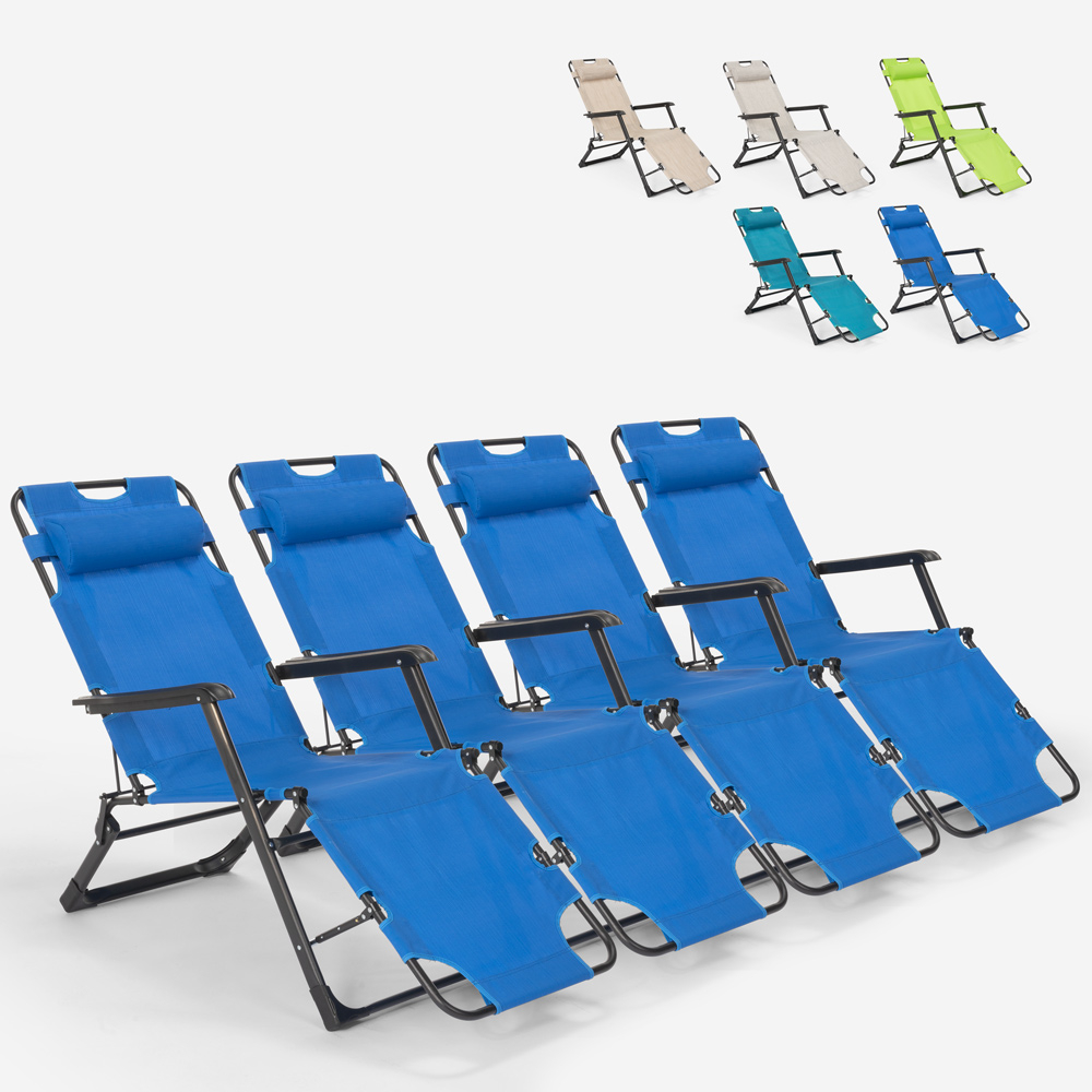 4er Set Liegestühle Strandliegen Sonnenliegen faltbar für Garten Emily Lux Zero Gravity