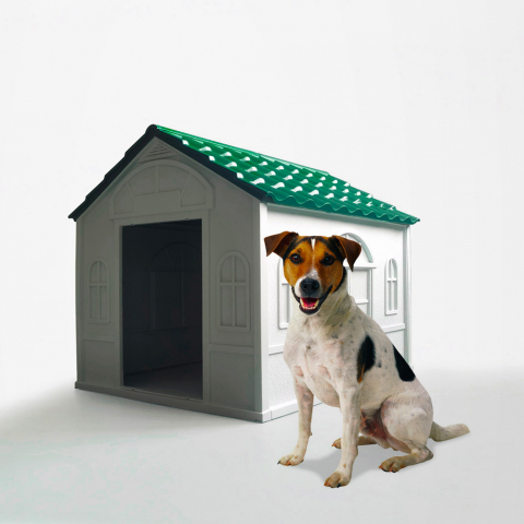 Milo Hundehütte für mittelgroße Hunde aus Kunststoff für den Garten Aktion