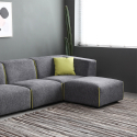 Modulares 3-Sitzer-Sofa aus Stoff modern mit Sitzpouf Jantra