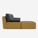 Modernes 2-3-Sitzer-Sofa aus Stoff mit Sitzpouf Luda