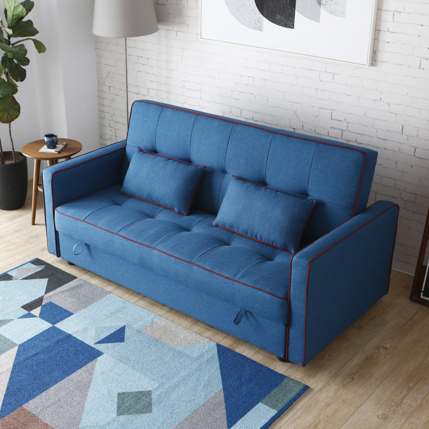 Schlafsofa 2-Sitzer Klassisch Doppelt Aus Stoff Mit Stauraum Zalto