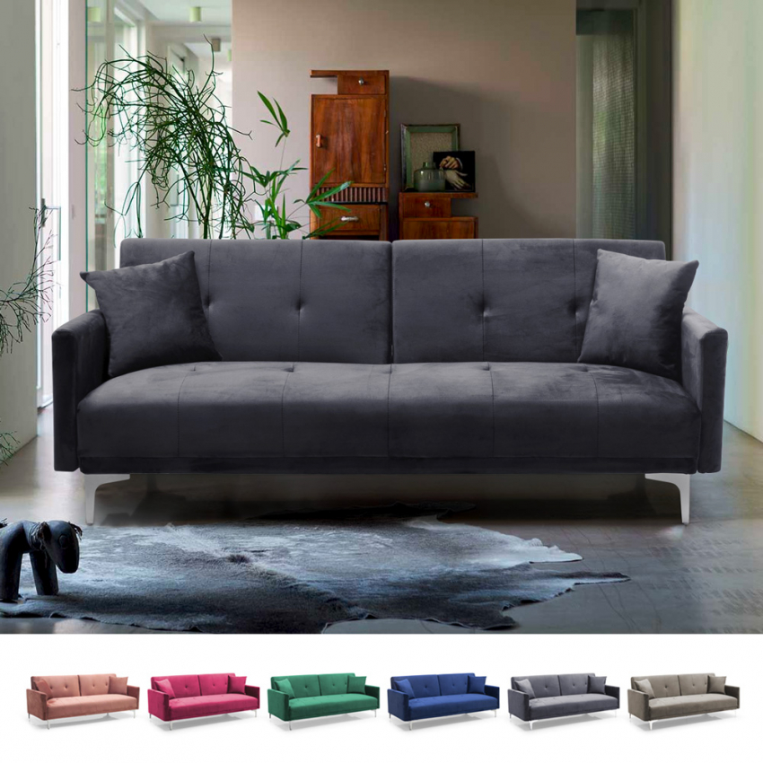 3-Sitzer-Schlafsofa aus Samtstoff mit Modernem Design Villolus Aktion