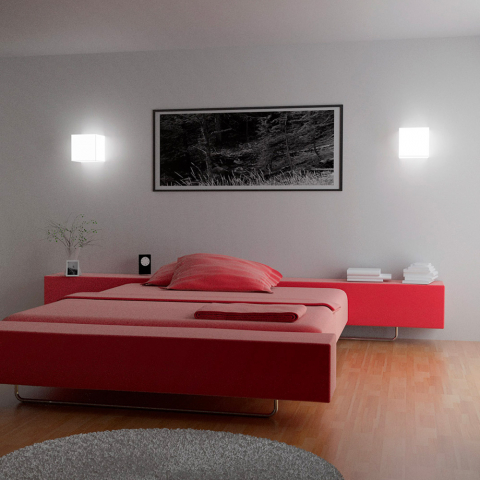 Moderne Design-Wand- und Deckenleuchte Slide Cubo Wall Aktion