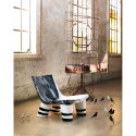 Lounge-Sessel Afro Black And White für Zuhause, Garten, Design Slide Low Lita Anniversary Lagerbestand