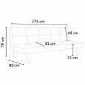 Schlafsofa Sofabett Couch Klappsofa 2 Sitzer Stoff Onice