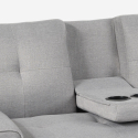 Sofa Schlafsofa 3-Sitzer Mit Getränketisch Modernes Design Clic Clac Somnium