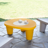 Moderner Gartentisch aus Polyethylen mit Glasplatte Slide Low Lita Table 