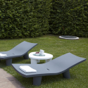 Moderner Gartentisch aus Polyethylen mit Glasplatte Slide Low Lita Table 