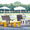 Moderner Gartentisch aus Polyethylen mit Glasplatte Slide Low Lita Table 