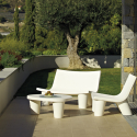 Moderner Gartentisch aus Polyethylen mit Glasplatte Slide Low Lita Table 