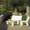 Moderner Gartentisch aus Polyethylen mit Glasplatte Slide Low Lita Table 
