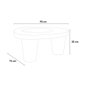 Moderner Gartentisch aus Polyethylen mit Glasplatte Slide Low Lita Table 