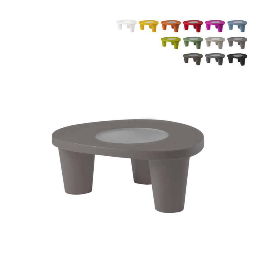 Moderner Gartentisch aus Polyethylen mit Glasplatte Slide Low Lita Table Rabatte Moderner Gartentisch aus Polyethylen mit Glasplatte Slide Low Lita Table Rabatte