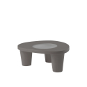 Moderner Gartentisch aus Polyethylen mit Glasplatte Slide Low Lita Table 