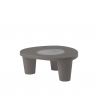 Moderner Gartentisch aus Polyethylen mit Glasplatte Slide Low Lita Table 